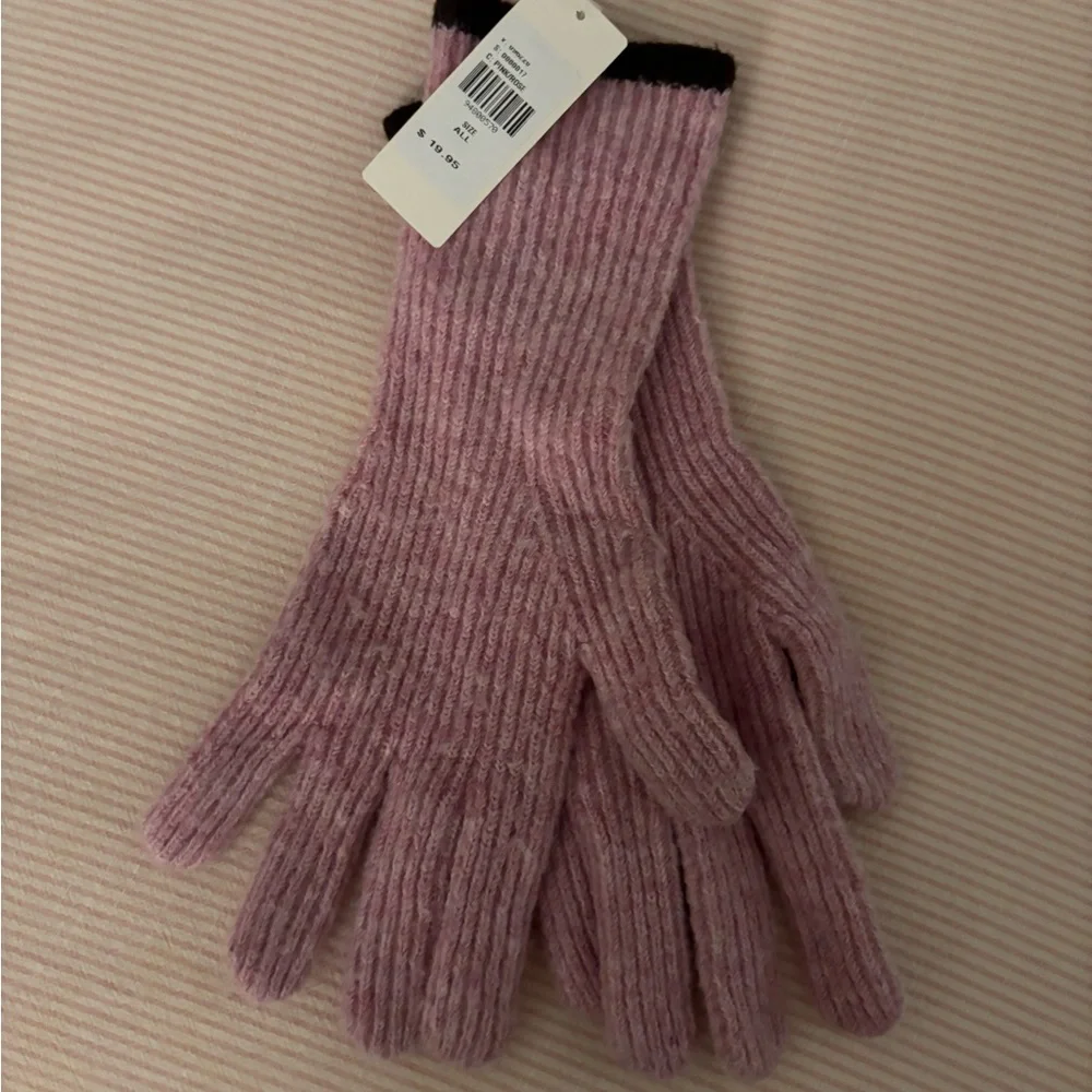 Anthropologie Soft Ribbed Knit Pink Women's Gloves